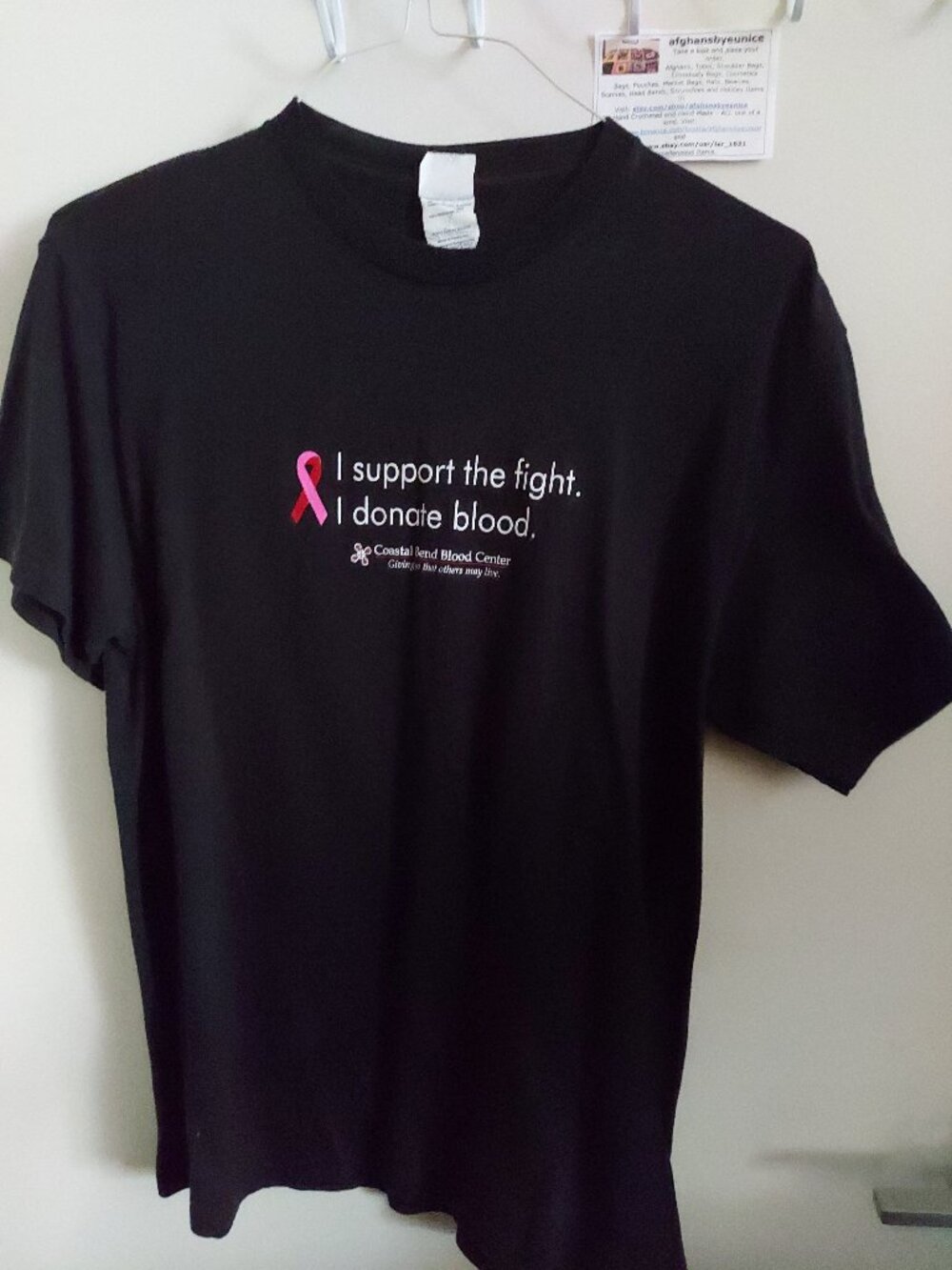 Cancer Awareness Blood Donor black t-shirt, short sleeves, unisex, like new